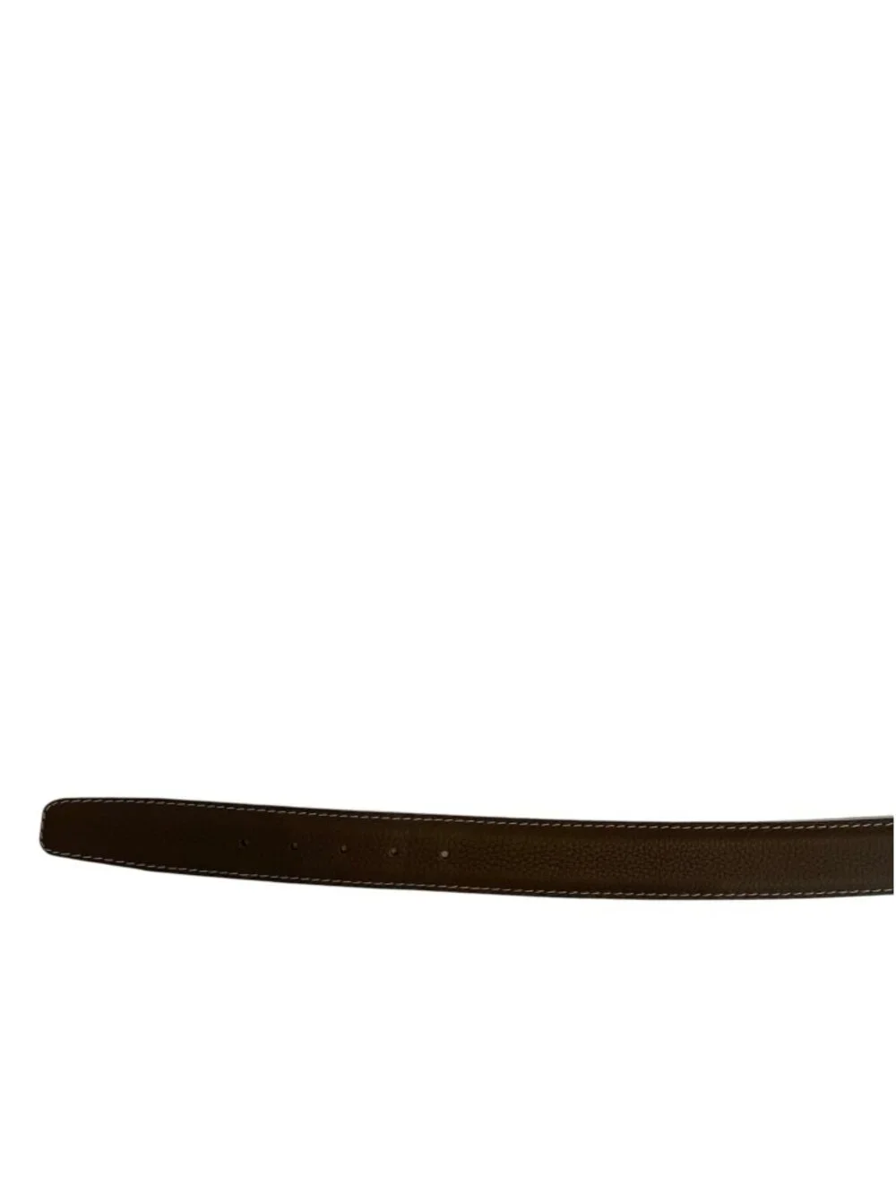 L.E.N. LEN Men's Genuine French Calf Leather Belt Brown with Pebble Grain USA 46